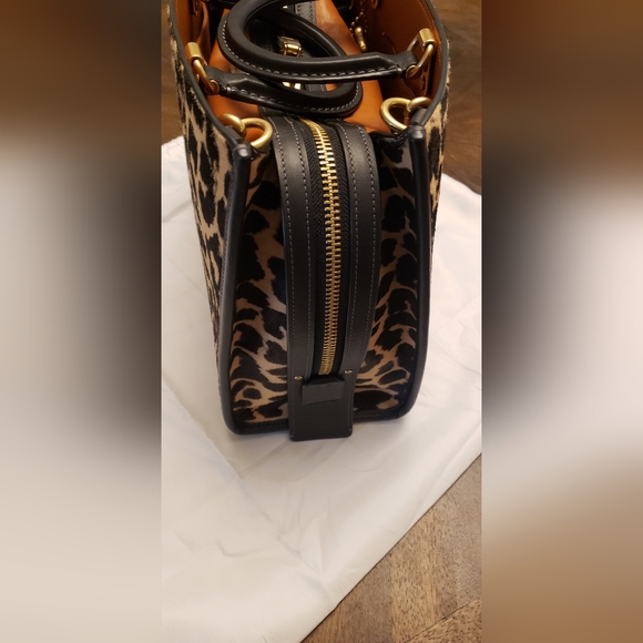 Coach Rogue Haircalf Leopard Print Glovetanned Leather Bag - Picture 8 of 16